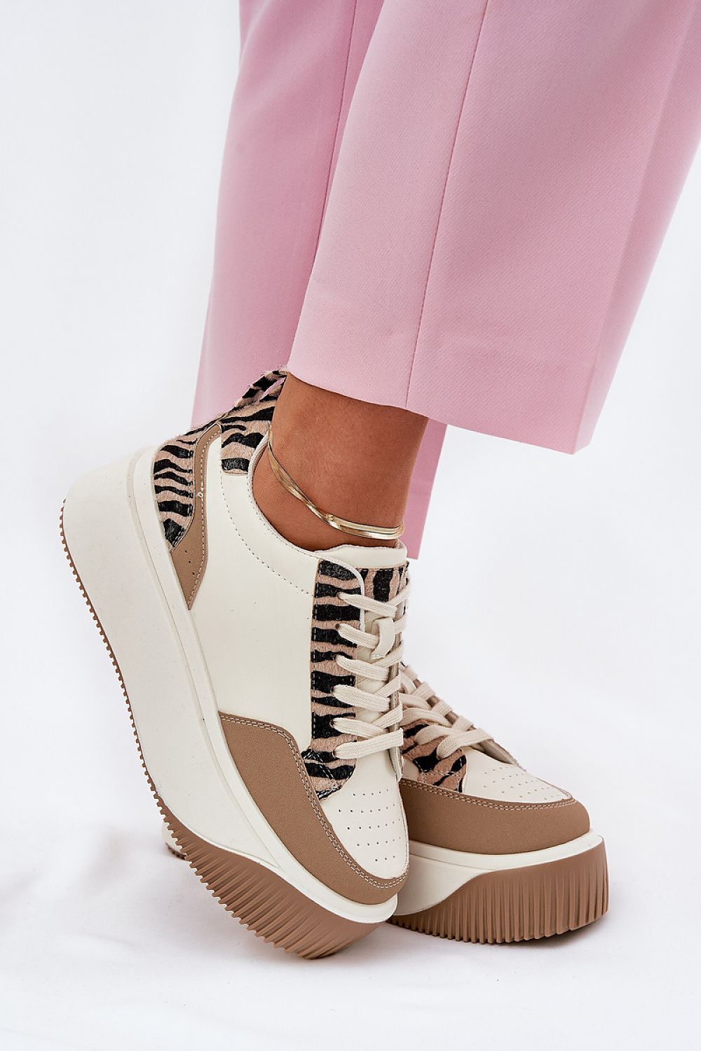   Buty Sportowe Model Tamorniel PL359 Zebra Beige - Step in style 