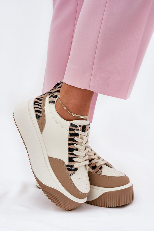   Buty Sportowe Model Tamorniel PL359 Zebra Beige - Step in style 