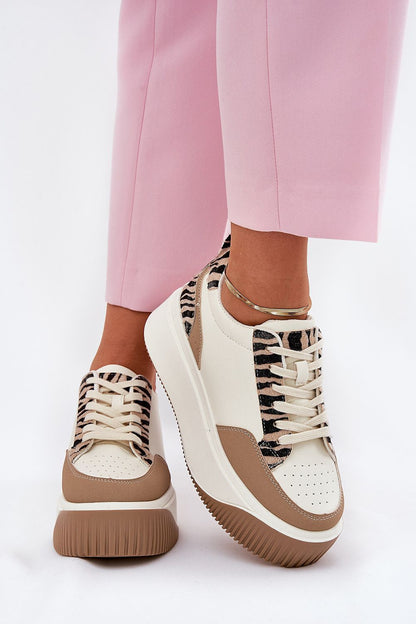   Buty Sportowe Model Tamorniel PL359 Zebra Beige - Step in style 