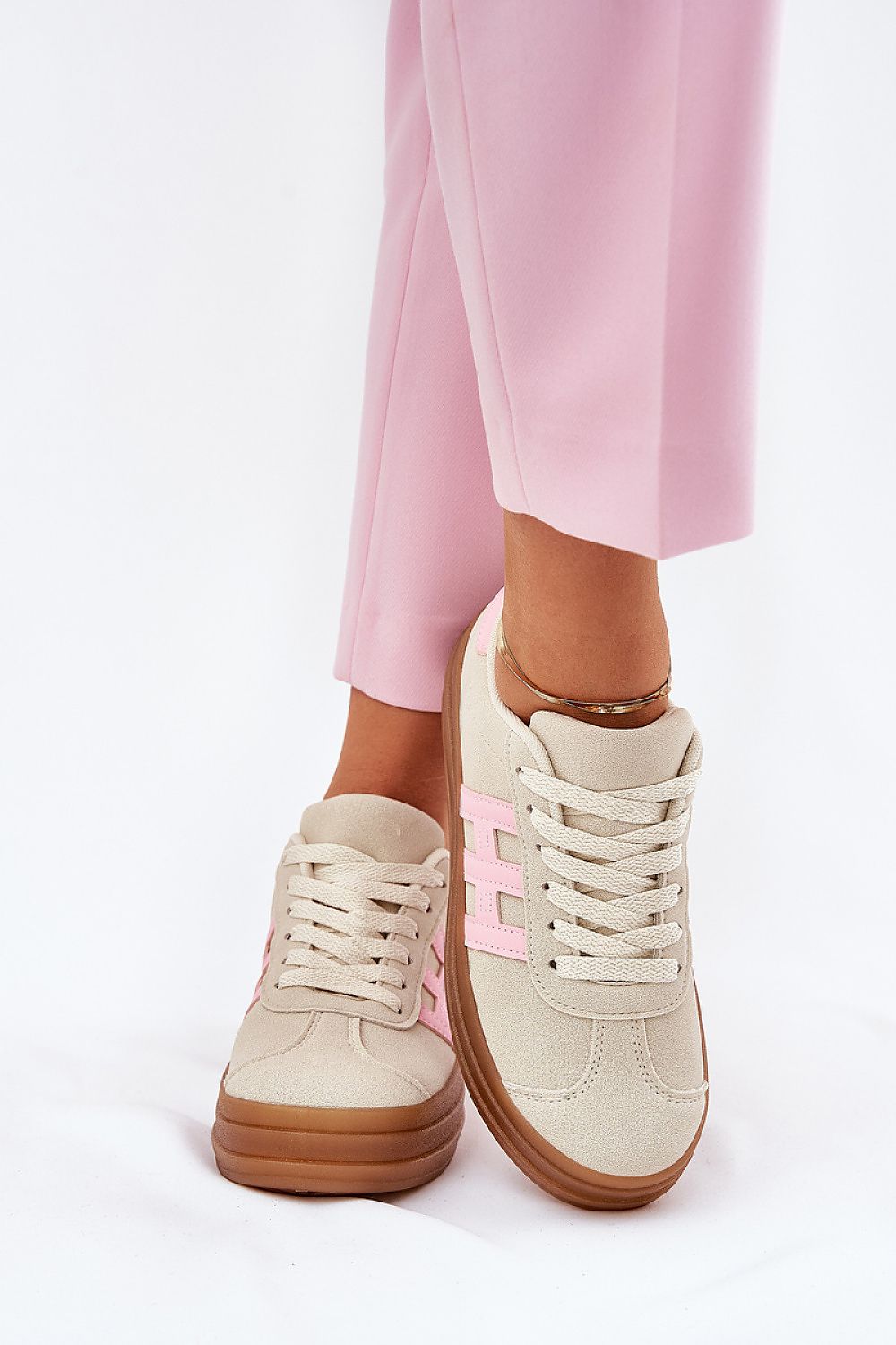   Buty Sportowe Model Syliyana 25SP26-9089 Beige - Step in style 