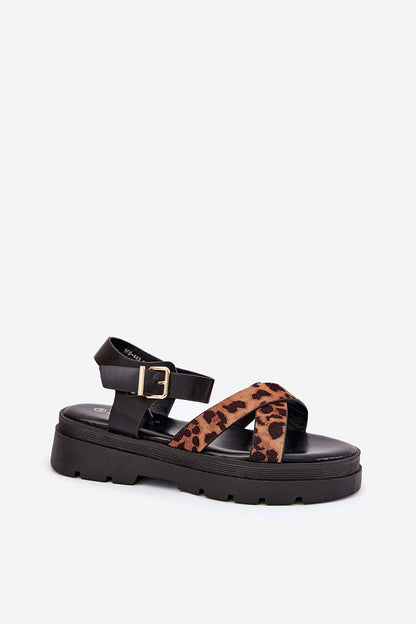  Sandały Model Gevinniser 100-443 Brown Panterka - Step in style 