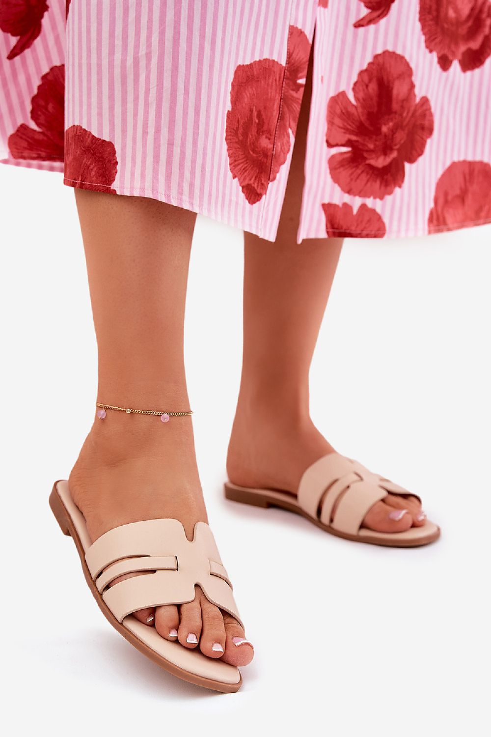  Sandał Klapki Model Ecapus CD314 Beige - Step in style 