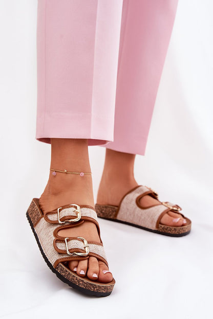  Sandał Klapki Model Osoffe 666-31 Camel - Step in style 