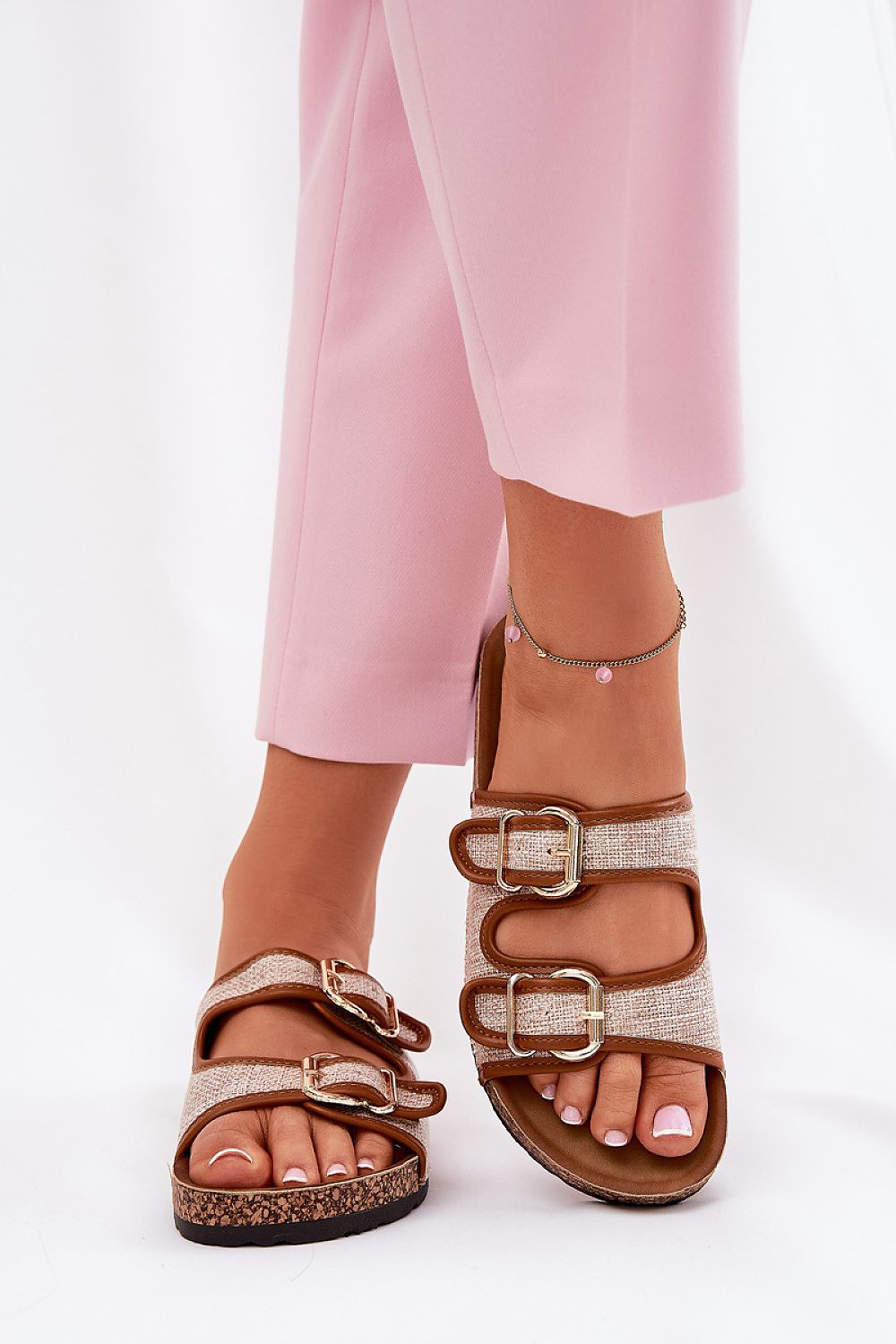  Sandał Klapki Model Osoffe 666-31 Camel - Step in style 