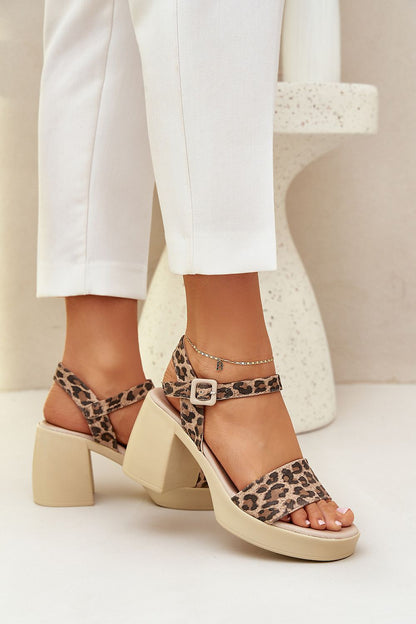  Sandały Model Zazoo 40386 Panterka Brown/Beige - Step in style 