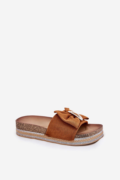  Sandał Klapki Model Lenela M535 Camel - Step in style 