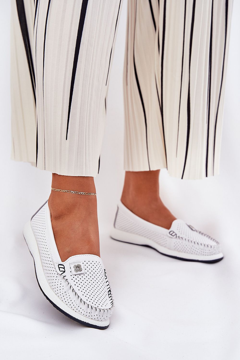   Mokasyny Model S.Barski LR51-673 White - Step in style 