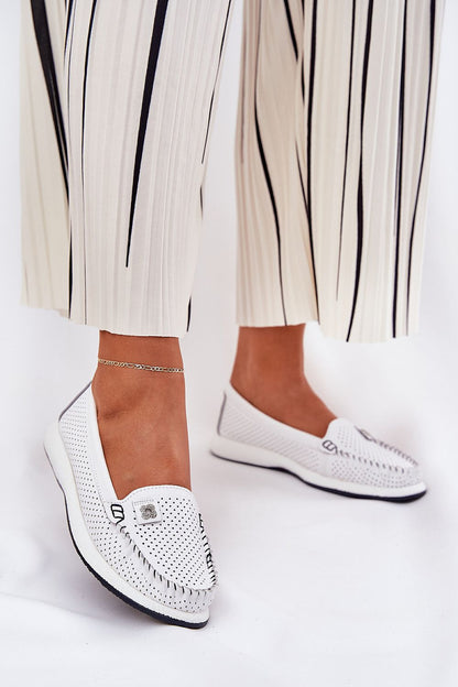   Mokasyny Model S.Barski LR51-673 White - Step in style 