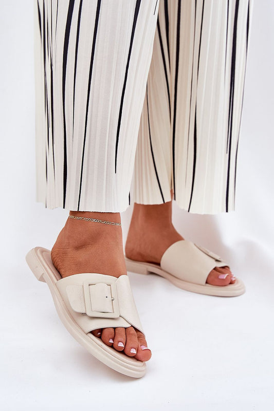  Sandał Klapki Model DA SJ2302-01 Beige - Step in style 