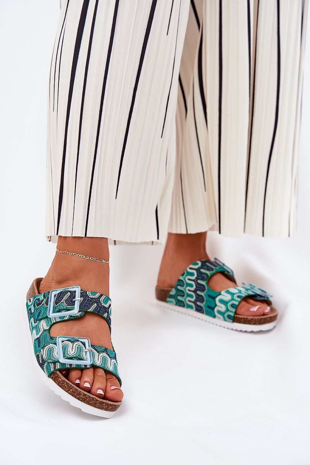  Sandał Klapki Model S.Barski RB51-006 Green - Step in style 