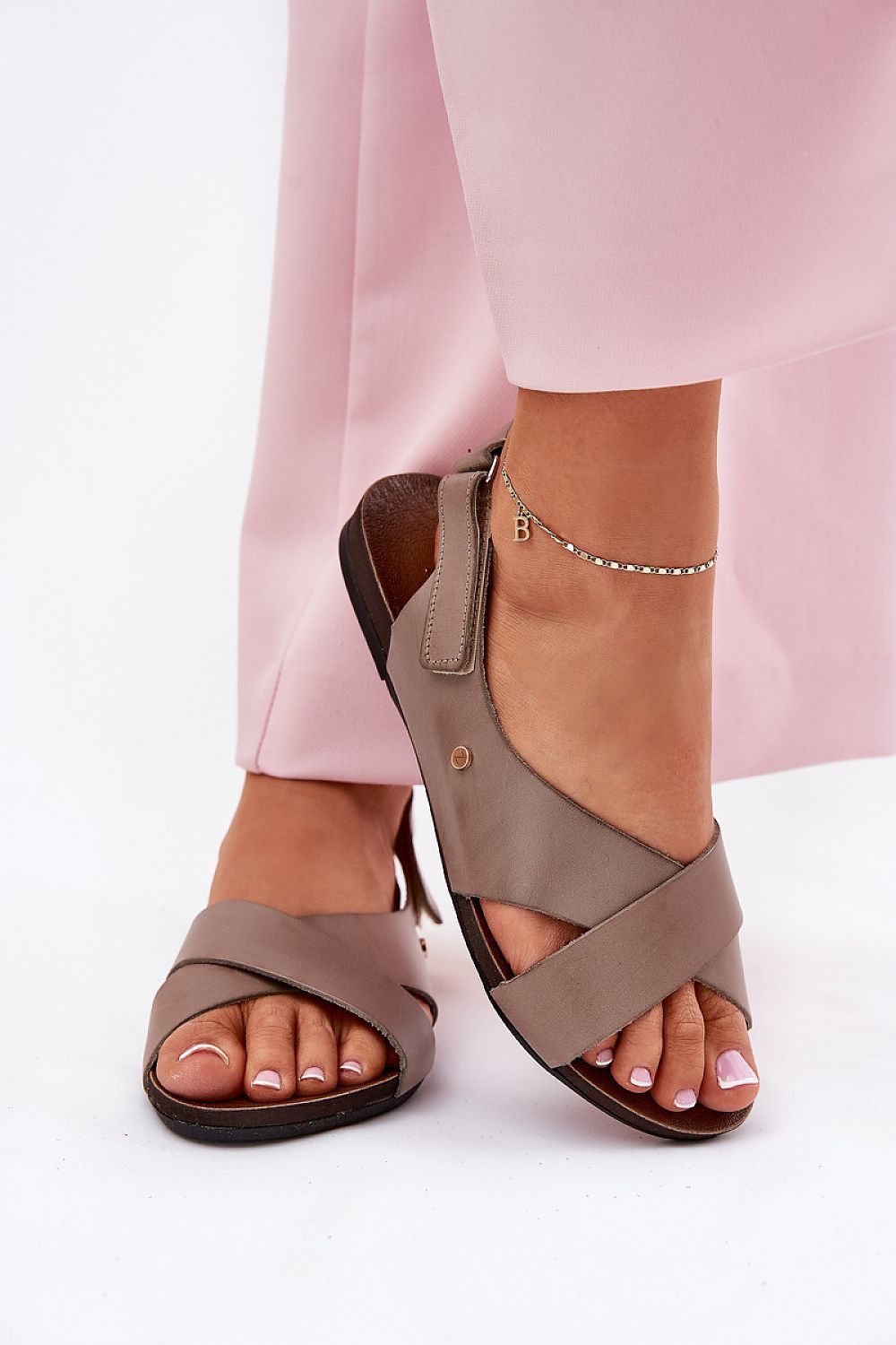  Sandały Model Zazoo 40141 Dark Beige - Step in style 