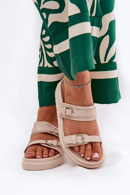  Sandał Klapki Model WernoneTL8-175 Beige - Step in style 