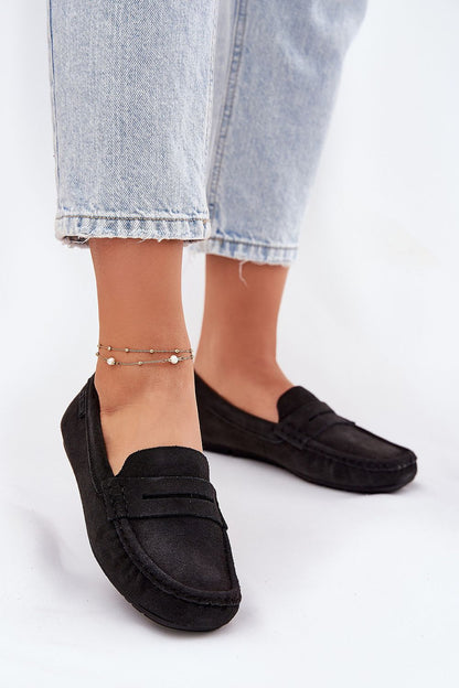   Zamszowe Mokasyny Damskie Big Star RR274948 Czarne - Step in style 