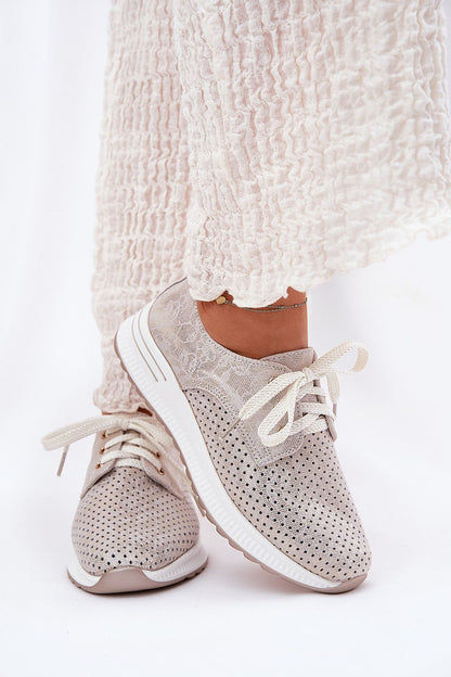   Półbuty Model Artiker 56C2113 Beige/Gold - Step in style 