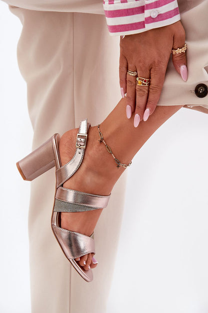  Sandały Model Sergio Leone SK866 Pink Gold - Step in style 