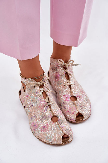   Botki Model Maciejka 03426-48 Beige Flowers - Step in style 