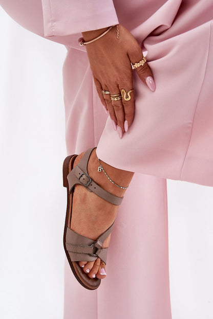  Sandały Model Zazoo 40182 Dark Beige - Step in style 