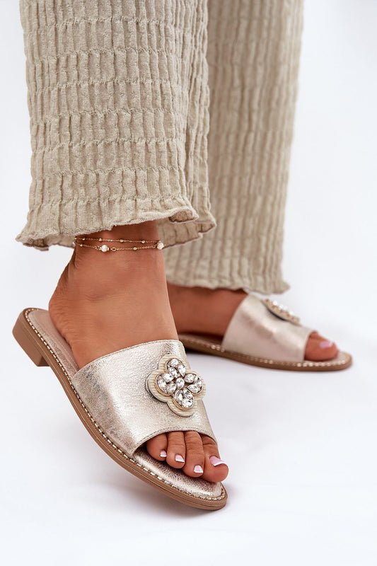  Sandał Klapki Model S.Barski KV51-087 Gold - Step in style 