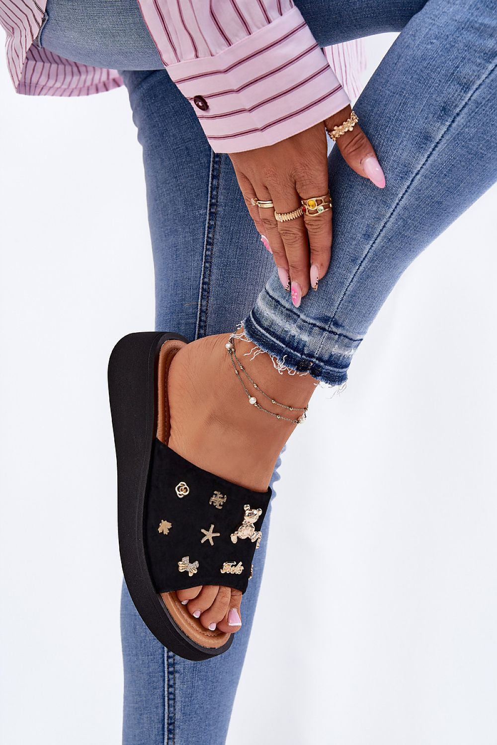  Sandał Klapki Model Vinceza 66741 Black - Step in style 