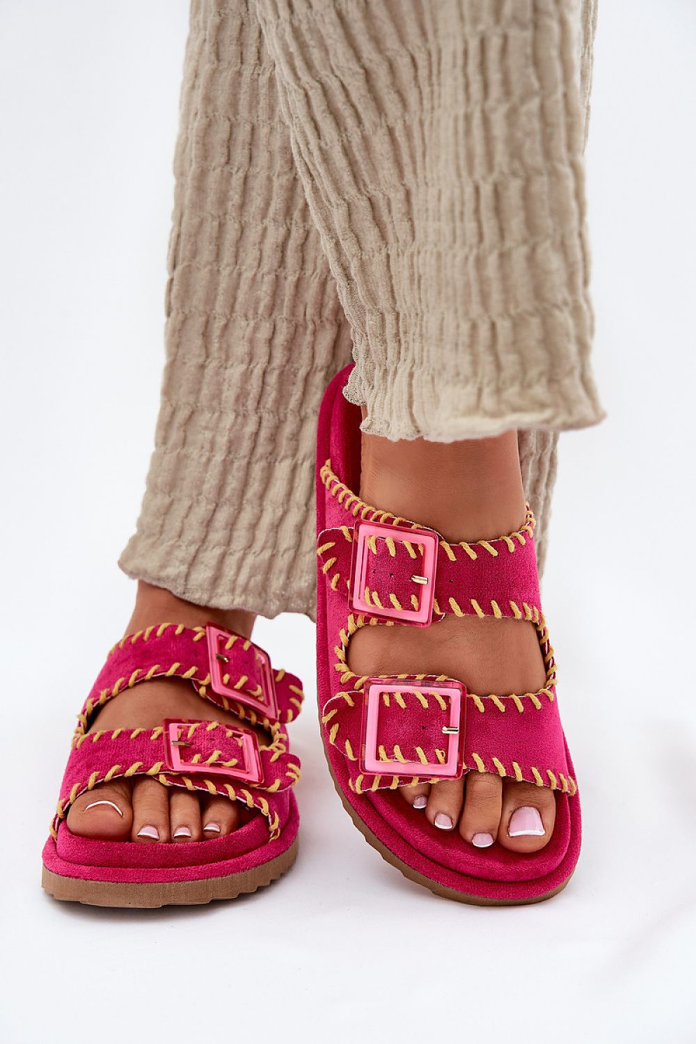  Sandał Klapki Model Visley G474 Fuksja - Step in style 