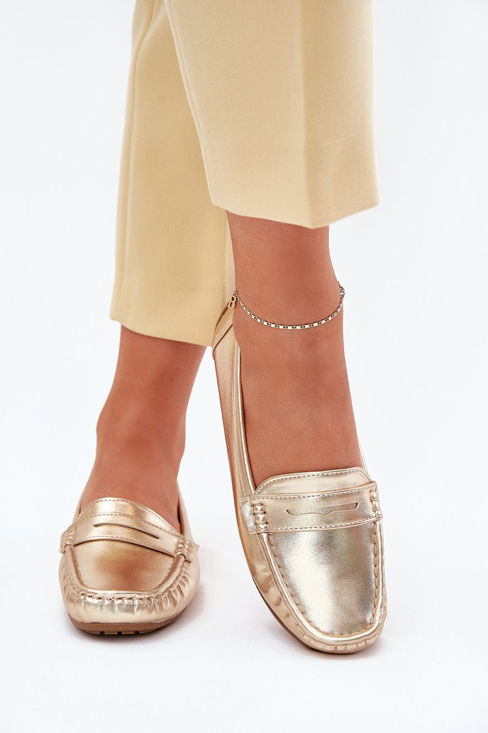   Mokasyny Model Lenvie FT245 Gold - Step in style 