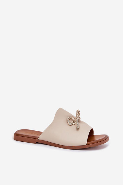  Sandał Klapki Model Norela 25SD35-8781 Beige - Step in style 
