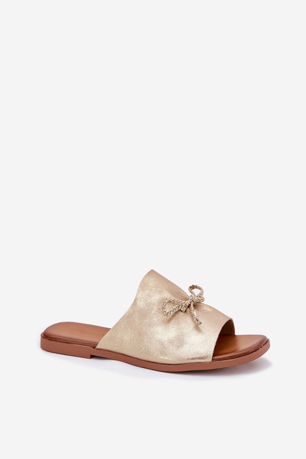  Sandał Klapki Model Norela 25SD35-8781 Gold - Step in style 