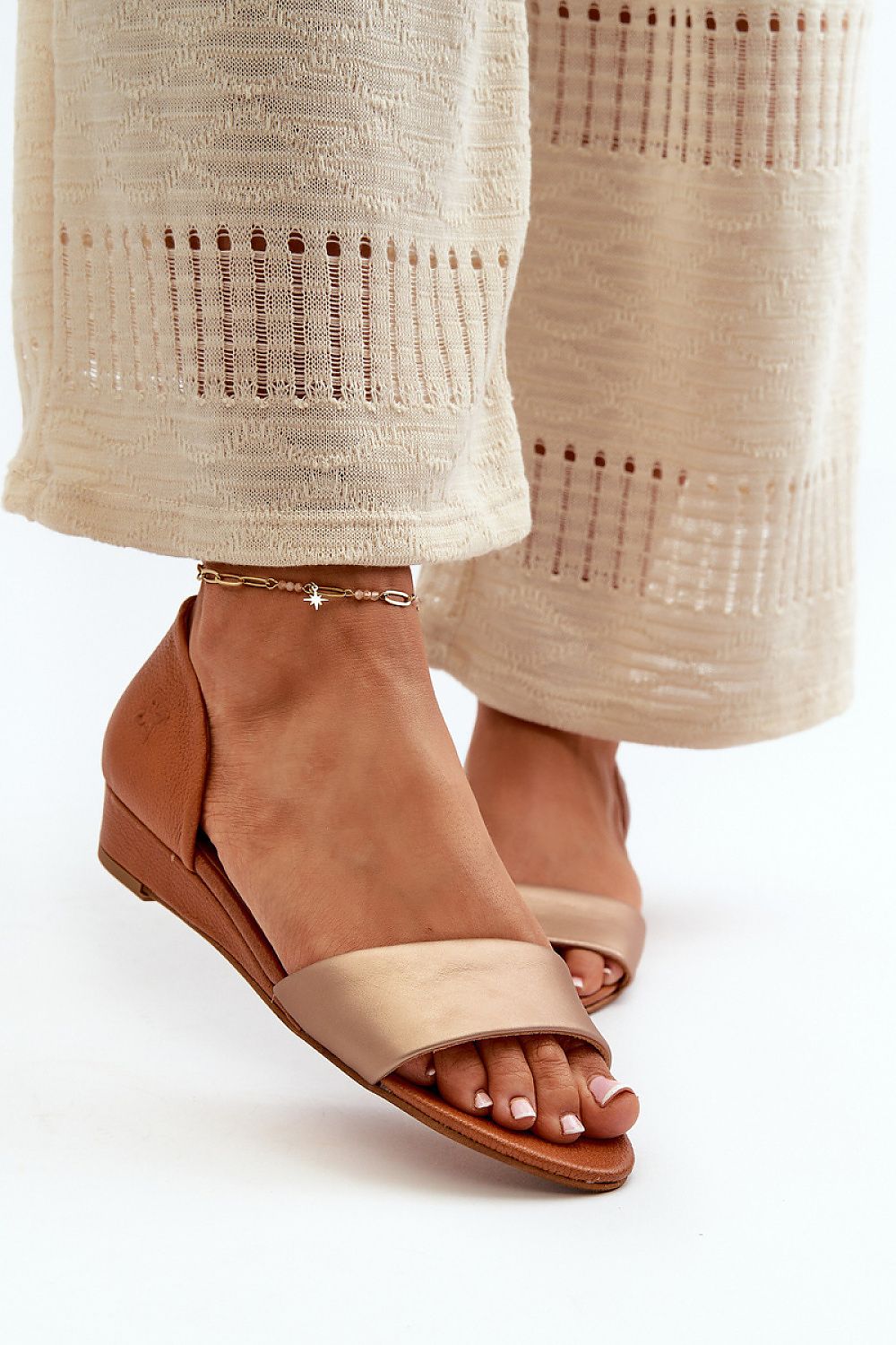  Sandały Model Maciejka 1971-68 Brown/Gold - Step in style 