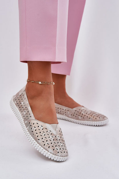   Półbuty Model Chulieta 25PB18-8442 Gold/Grey - Step in style 