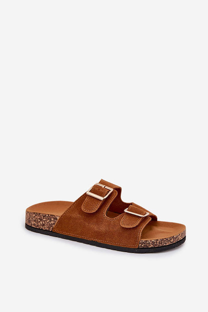  Sandał Klapki Model Lunera 7902 Camel - Step in style 