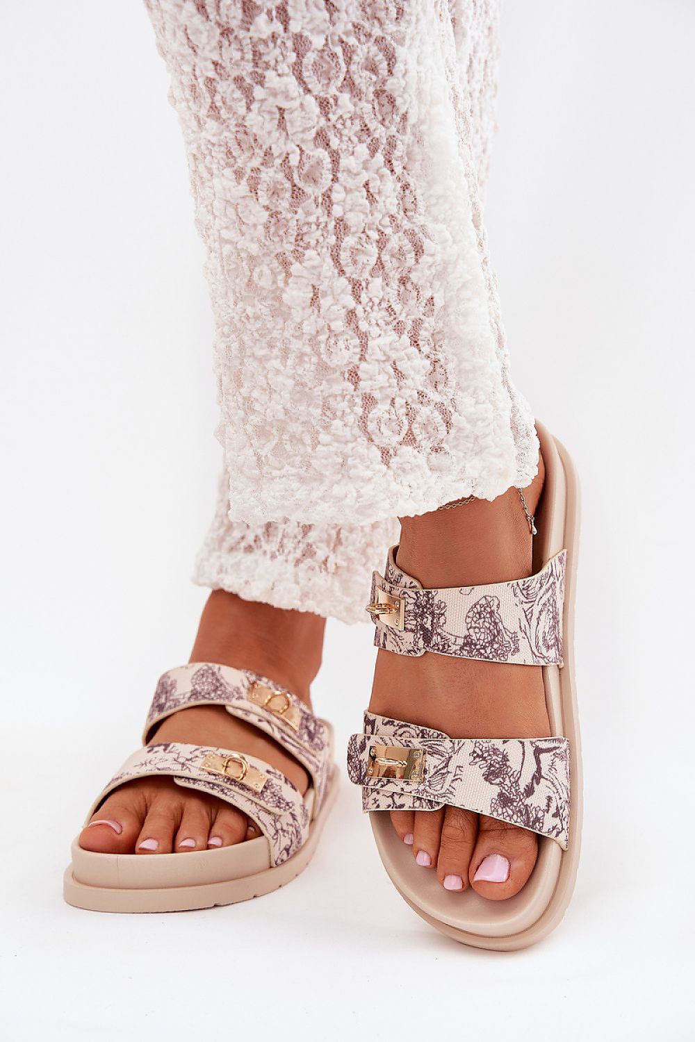  Sandał Klapki Model Sorina 1139 Beige - Step in style 