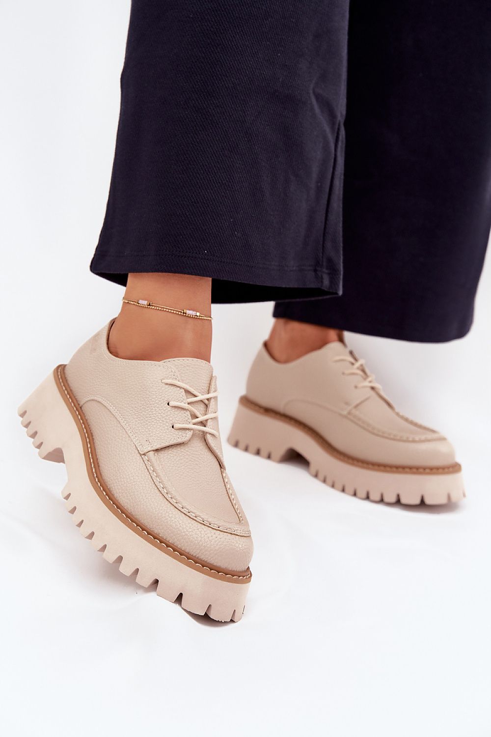   Półbuty Model Big Star NN274053 Beige - Step in style 