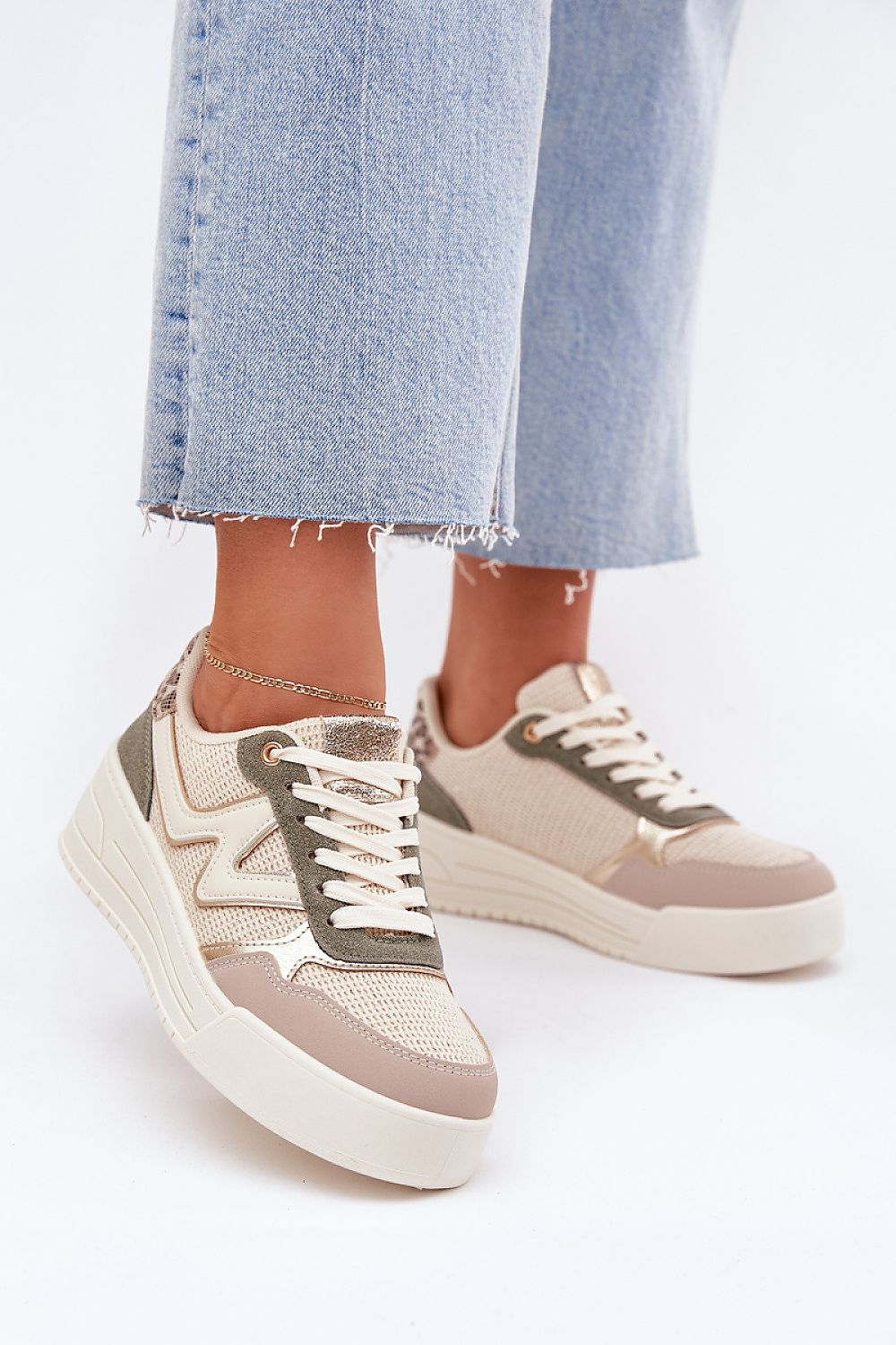   Buty Sportowe Model Kelsia 25SP30-9103 Beige - Step in style 