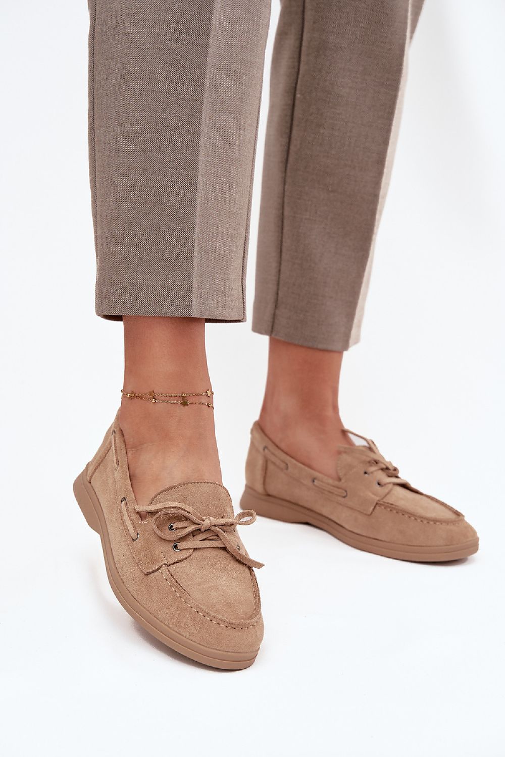   Mokasyny Model Zalina 22-374 Beige - Step in style 