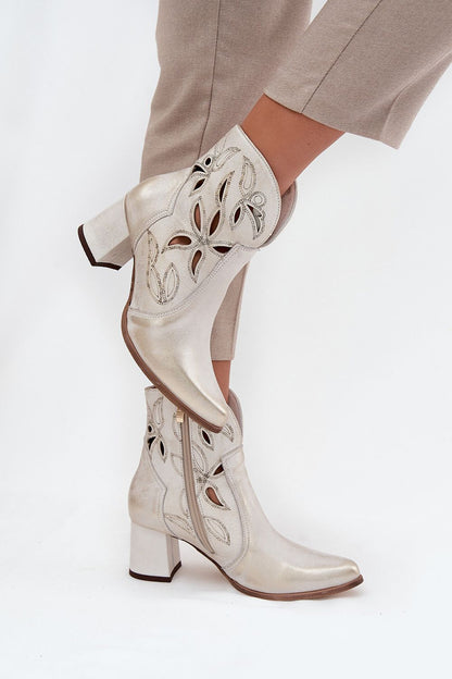   Botki Model Zazoo 3647 Gold Przecierany - Step in style 