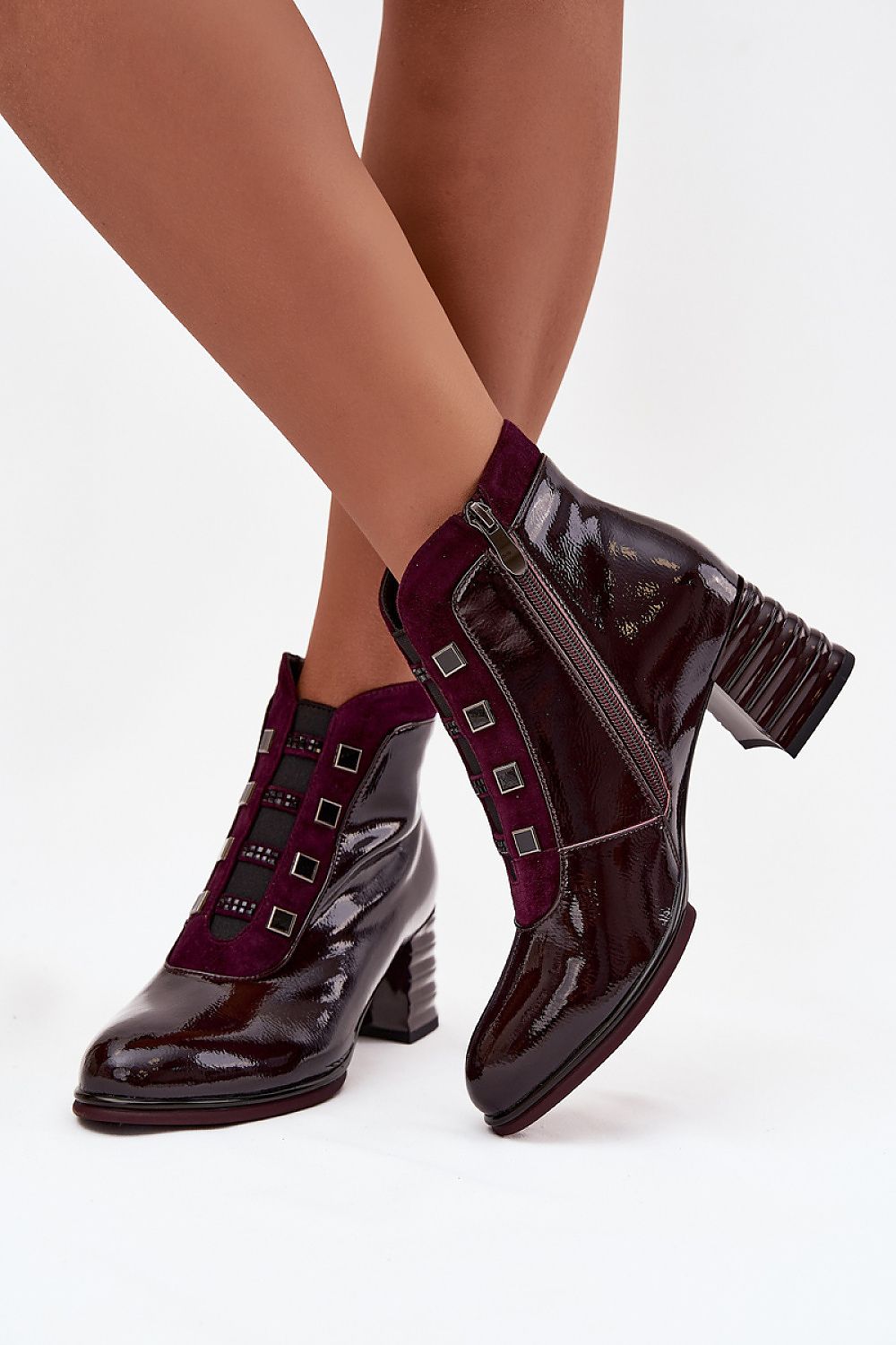  Botki Model DA CR52-696 Bordo - Step in style 