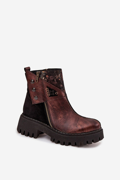   Botki Model Maciejka 06140-02 Brown - Step in style 