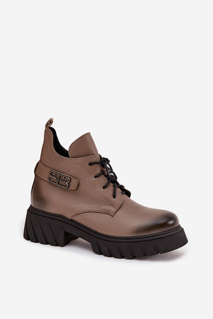   Botki Model Zazoo 60483 Dark Beige - Step in style 