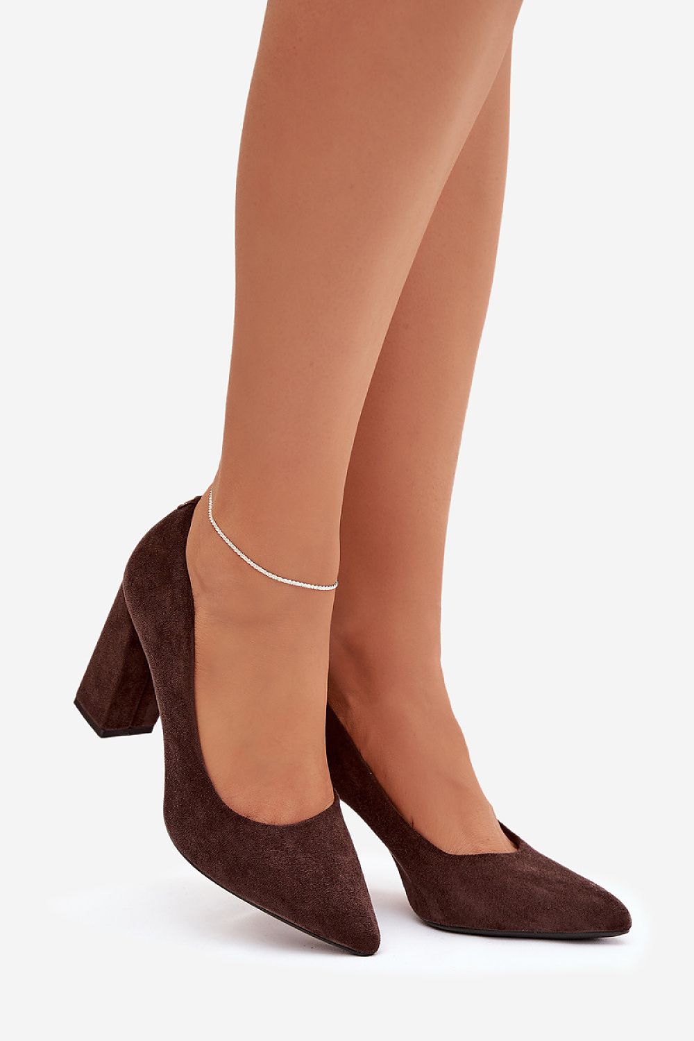   Czółenka Model Sergio Leone PB216 Czekolada Zamsz - Step in style 