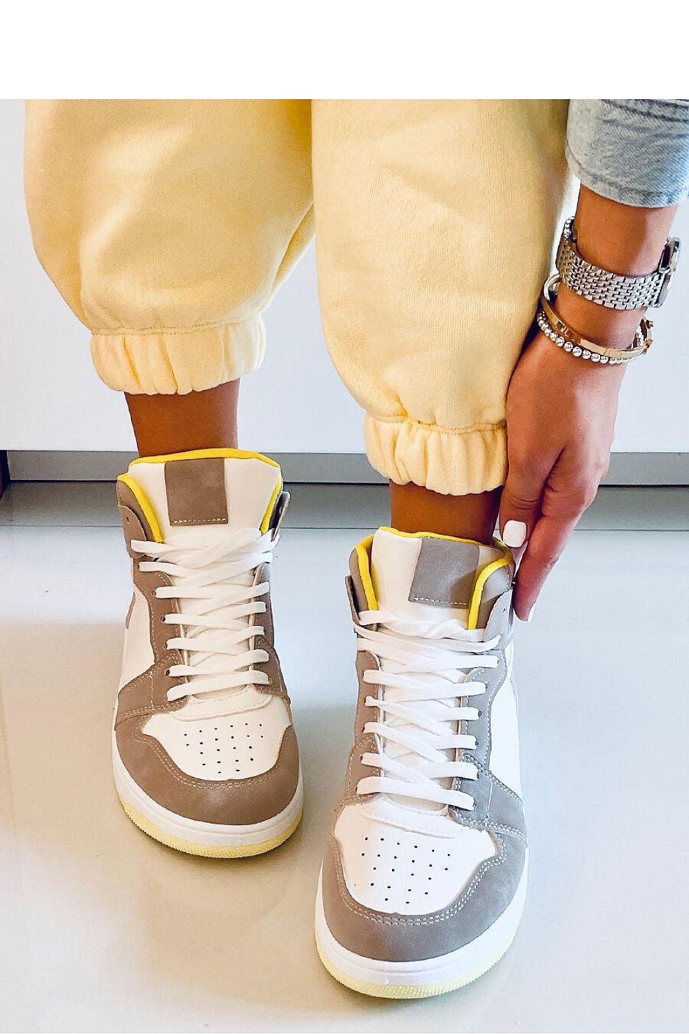   Trampki za kostkę DORCAS KHAKI - Inello 