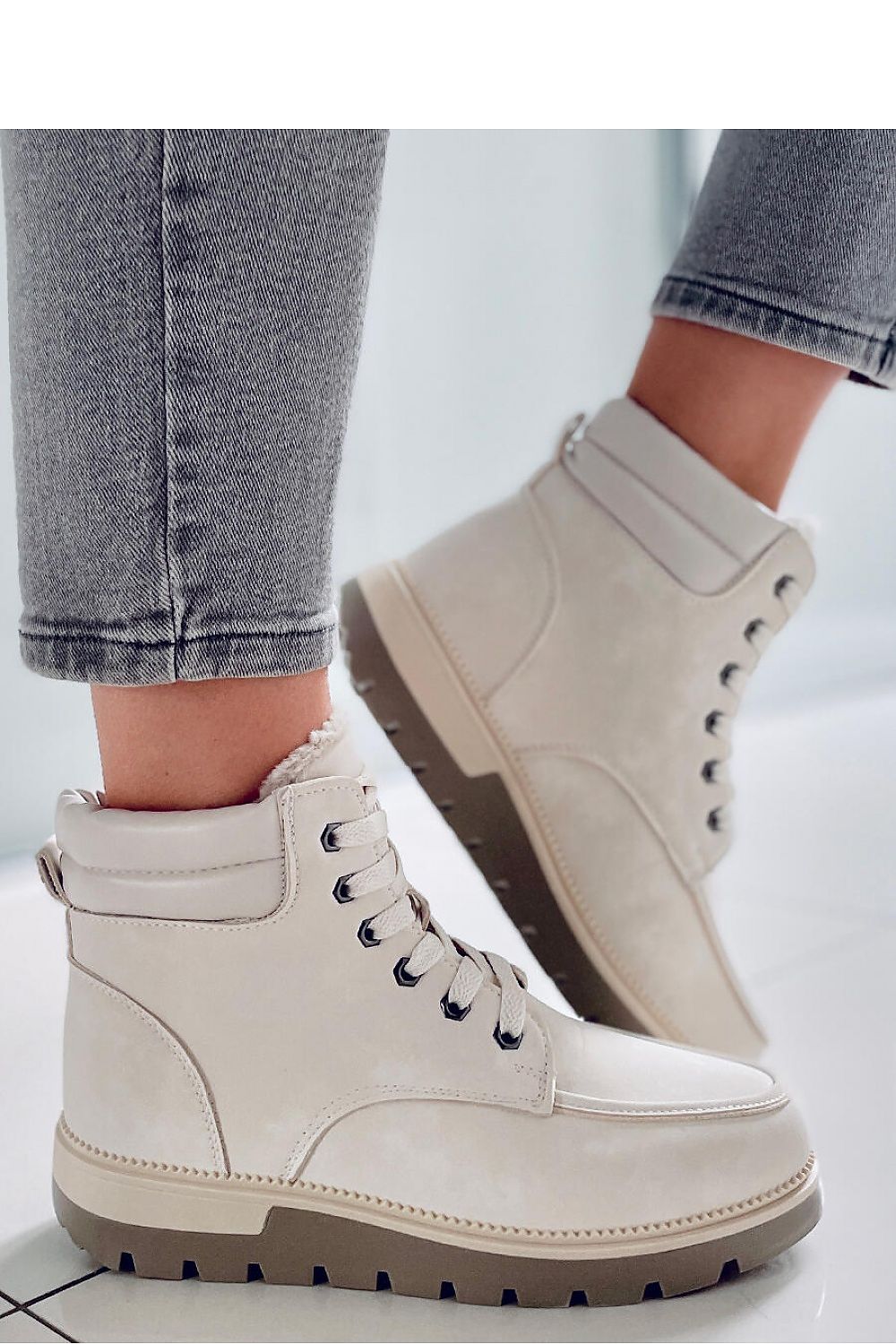   Botki traperki ocieplane GERMANO BEIGE - Inello 