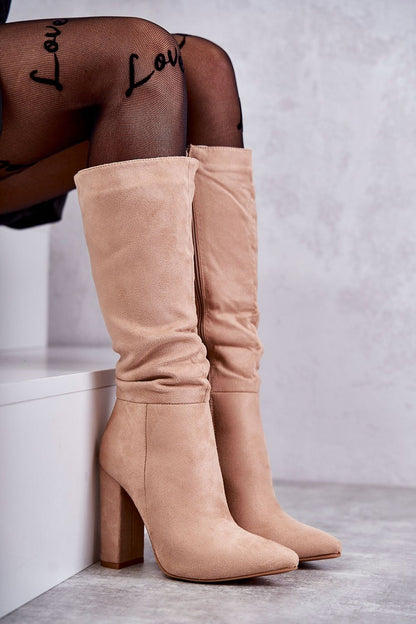   Kozaki Model Tressa NS1299 Dark Beige Zamsz - Step in style 