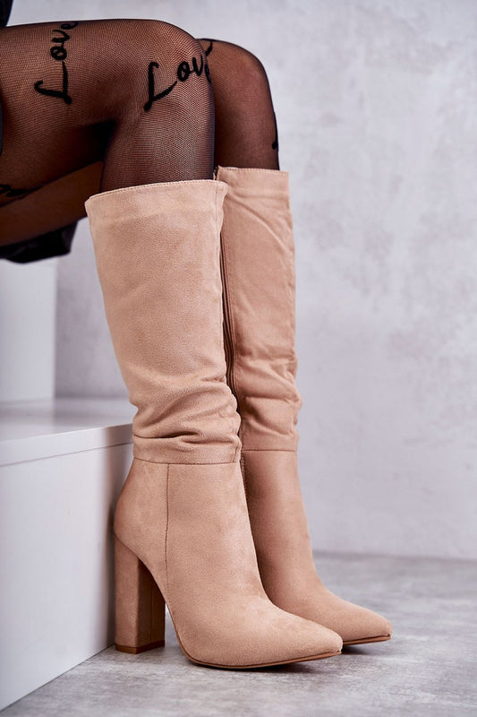   Kozaki Model Tressa NS1299 Dark Beige Zamsz - Step in style 