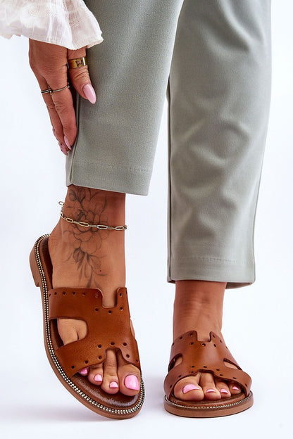  Sandał Klapki Model Emily 40326 Brown - Step in style 