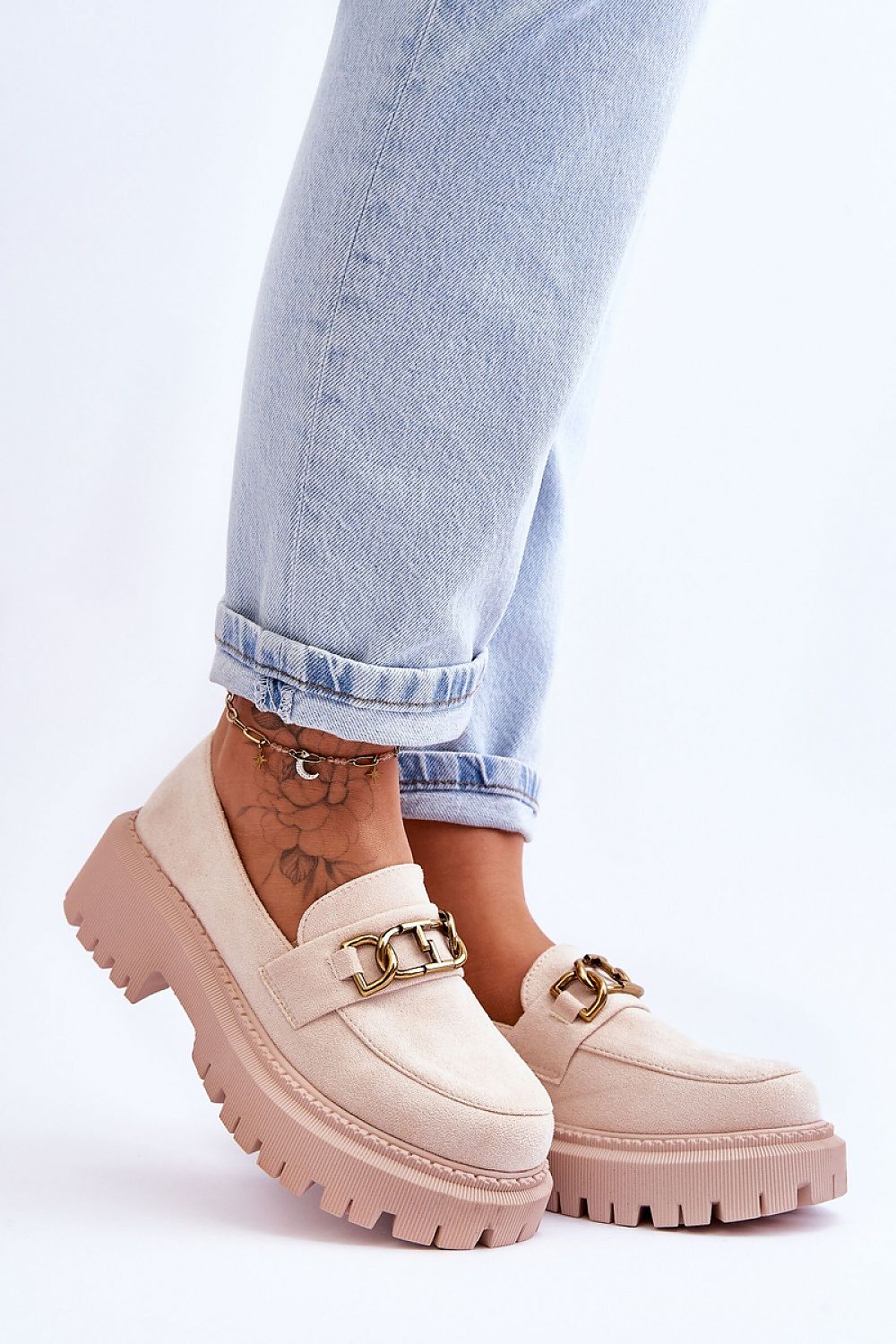   Mokasyny Model Larey H8-302 Light Beige - Step in style 