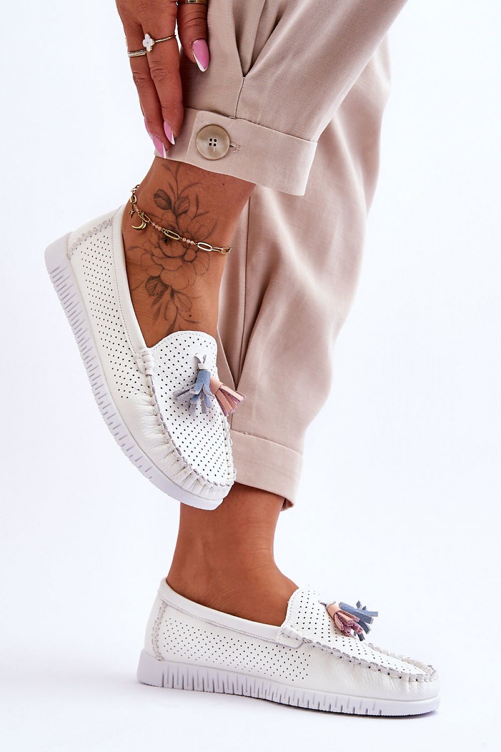   Mokasyny Model Lanzarot 23PB08-5372 White - Step in style 