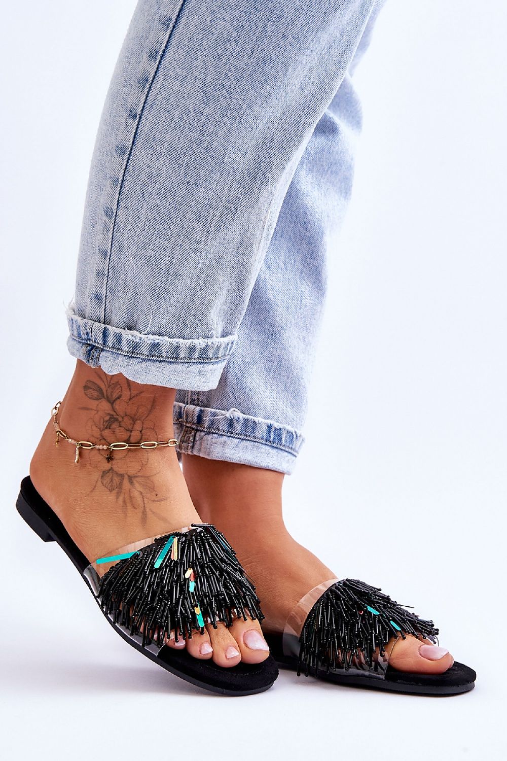  Sandał Klapki Model S.Barski KV-576-4 Black - Step in style 