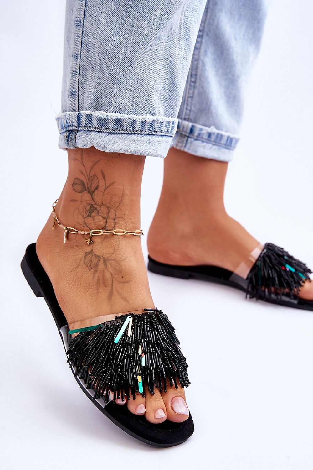  Sandał Klapki Model S.Barski KV-576-4 Black - Step in style 