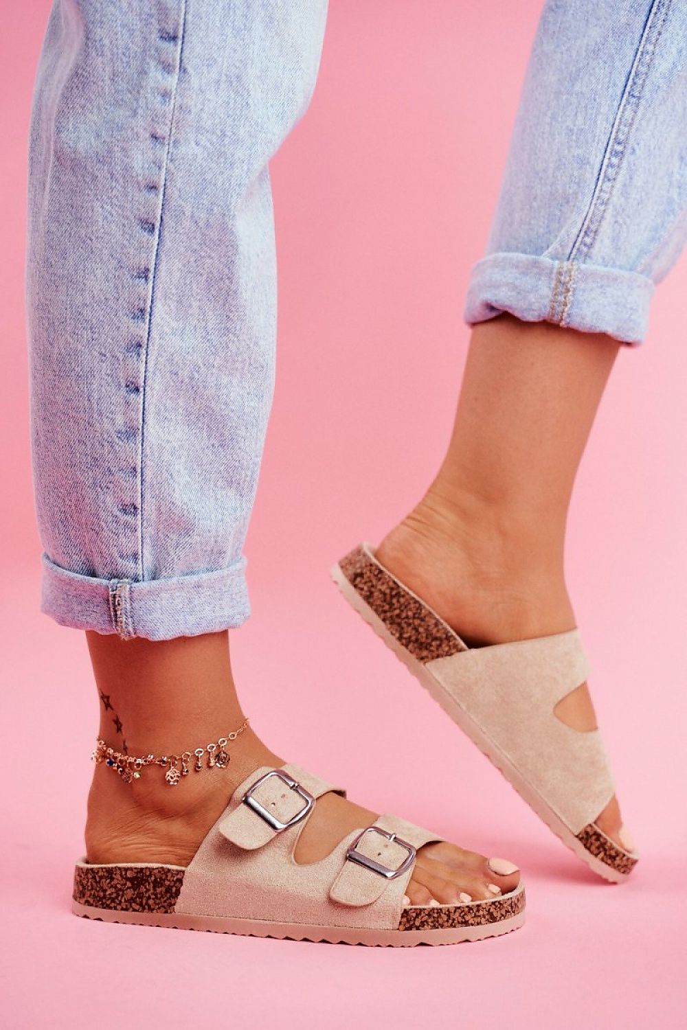  Sandał Klapki Model Si Senor 20SD21-1732 Beige - Step in style 