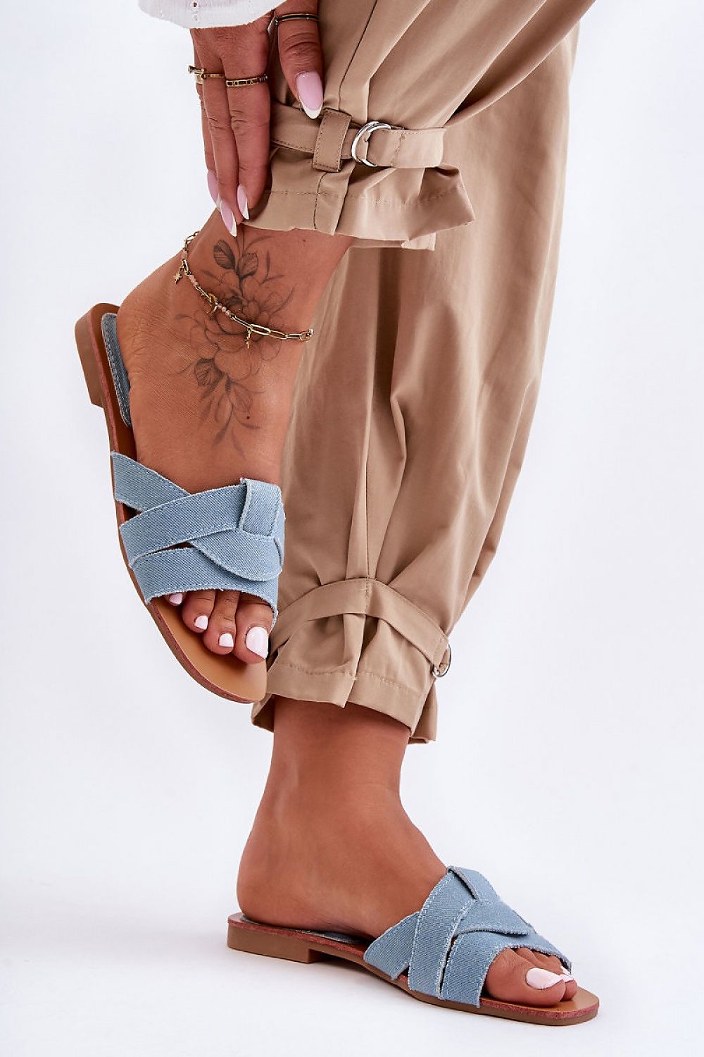  Sandał Klapki Model Aversa W-112 Light Blue - Step in style 